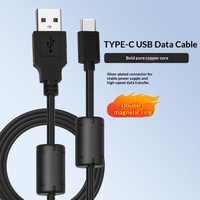Câble de données USB Type-C à double anneau magnétique en PVC, en stock, avec suppression EMI, certifié KC CE, longueur 1 mètre