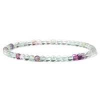 Bracelet en perles d'améthyste naturelle, œil de tigre et agate 4 mm, bijou minimaliste unisexe à une seule tour pour le bureau, la carrière ou comme cadeau