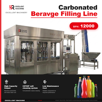 Machine de remplissage de jus gazeux automatique, ligne d'embouteillage isobare pour bouteilles PET avec système de mélange, carbonatation et emballage