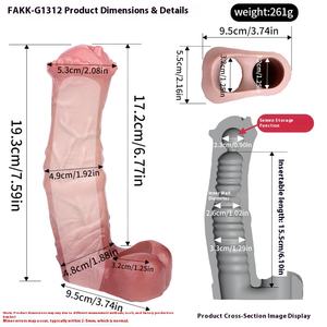 Véritable Animal Faux Pénis Cheval Dick Manchon en Silicone Masturbateur Masculin Creux Étendu Pénis pour Usage Adulte - Product Image 2