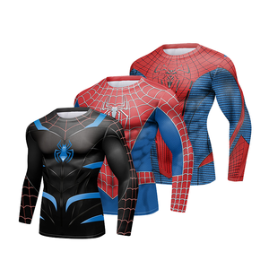 For Custom Printed Knitted Bjj Rash Guard Sublimated Manufacturer Your Own Mma Uv Protect <b>Men</b> Colorful Long T-shirt - Product Image 1