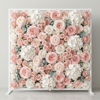 Panneau floral artificiel 3D 5D en rouleau de haute qualité, roses, hortensias, lotus, pour décoration de toile de fond de mariage, événements et fêtes, vente en gros