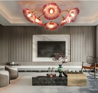 Lustre nordique pour chambre, suspension florale pour restaurant, lampe suspendue créative pour chambre à coucher et salle à manger, luminaire en verre pour une ambiance chaleureuse