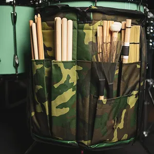 Sac de bâton de batterie de percussion de camouflage avec le sac de bâton de batterie de support de poche extérieur supplémentaire