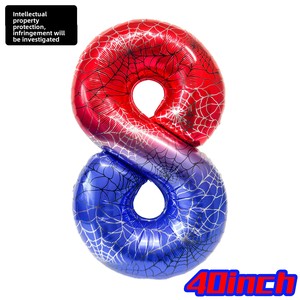Nouveaux Ballons en Aluminium Numériques de 40 Pouces à Motif <span class=keywords><strong>Spider</strong></span>-<span class=keywords><strong>Man</strong></span> (0 à 9) pour Décoration de Fête Thème Héroïque Transfrontalier - Product Image 5