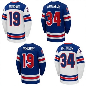 Qualité supérieure, cousu, personnalisable, équipe américaine 2026 # 37 Connor Hellebuyck # 21 Dylan Larkin # Maillot de hockey sur glace 72 Thompson 100% - Product Image 4