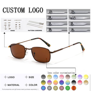 Gafas de Sol Rectangulares Unisex con Marco Metálico, Lentes Verdes, Protección UV400, para Uso en Exteriores, para Adultos - Product Image 2