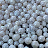 Perles d'eau douce baroques irrégulières naturelles de 9 à 15 mm, perles plissées Edison granulaires, perles en vrac pour la fabrication de bijoux, Zhuji