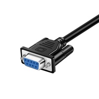 Cable de Conexión RS232 DB9 Hembra a Terminal, Cable de Puerto Serie DB9 de 9 Pines y 3 Hilos con Cabeza Recta de Una Sola Unidad