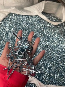 Clous de toiture à tête parapluie en zinc blanc, tige torsadée pour tôle ondulée, Clavos Para Techo, fixations - Product Image 3