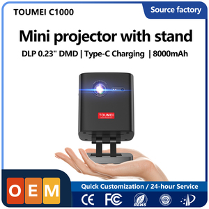Mini Proyector DLP Inteligente Android WiFi Portátil 720P 4K Compatible con 3D, Proyector de Video con Batería para Películas Familiares y Juegos - Product Image 1