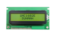 Modul LCD STN Karakter 16x2 Suhu Lebar dengan Lampu Latar Kuning-Hijau Pengontrol HD44780 5V SMC1602E