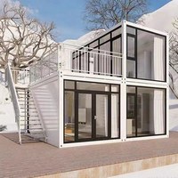 Maisons mobiles modernes en acier de 20 pieds, abris modulaires, maisons conteneurs d'hôtel préfabriquées à 2, 3 ou 4 chambres avec toilettes