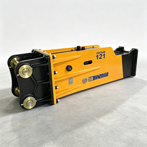 Martillo Hidráulico Tipo Caja SOOSAN SB121 con Cincel de 155 mm para Excavadoras de 28-35 Toneladas, Trabajos de Demolición - Product Image 1