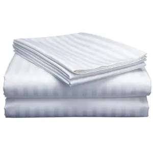 wholesale custom luxury white stripe 5 star hotel bedding sets quilt cover pillowcase