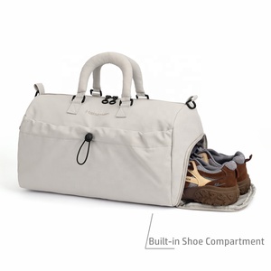 Embroidery Logo Premium Weekend <strong>Holdall</strong> Women's Travel Bag Athleisure Crossbody Mommy Gym Duffel Bag With Shoe Compartment - Product Image 4