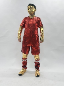 FUNTOYS, el Nuevo y Popular Disfraz de Espejo Plateado con Diseño de Balón de Fútbol para <span class=keywords><strong>Mujer</strong></span>, Ideal para Fiestas y Actuaciones - Product Image 3