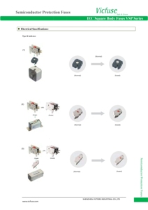Fusibles de cuerpo cuadrado VICFUSE VSP 690V IEC de alta calidad Protección de semiconductores Capacidad de ruptura de 200kA para alto voltaje - Product Image 4