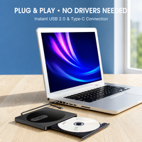 Lecteur de CD/DVD externe Aigo G100 double port USB Type-C, lecteur optique mince, graveur de DVD-RW pour ordinateur portable, personnalisé