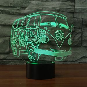 3d illusione visiva Camping Bus luce notturna <span class=keywords><strong>trasparente</strong></span> acrilico Led auto 3D lampada 7 <span class=keywords><strong>colore</strong></span> Touch tavolo Bulbing camera lampada - Product Image 3