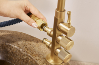 Mélangeurs modernes en cuivre massif de luxe Robinet d'extérieur antique avec robinets d'eau froide simples à connexion rapide pour les robinets de jardin de cour