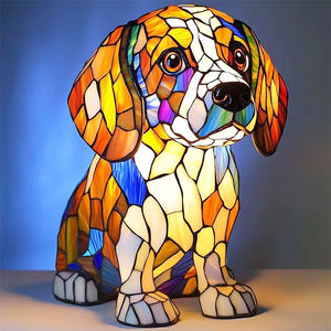 Bouledogue <span class=keywords><strong>français</strong></span> et carlin LED veilleuse série de lampes animales mignonnes lueur ambiante chaude résine tachée artisanat cadeau de table pour les amoureux des chiens - Product Image 1