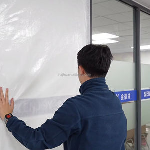 Cubierta autoadhesiva Rollo de fieltro Protege ventanas, espejos y superficies de alto brillo de daños en movimiento y rociado de pintura Azul, blanco - Product Image 1