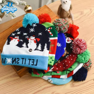 Giáng Sinh Mũ Với Đèn <span class=keywords><strong>LED</strong></span>-up Dệt Kim Beanie Hat Đầy Màu Sắc Nhấp Nháy Kỳ Nghỉ Xmas Giáng Sinh Đảng Trang Trí Nguồn Cung Cấp - Product Image 3
