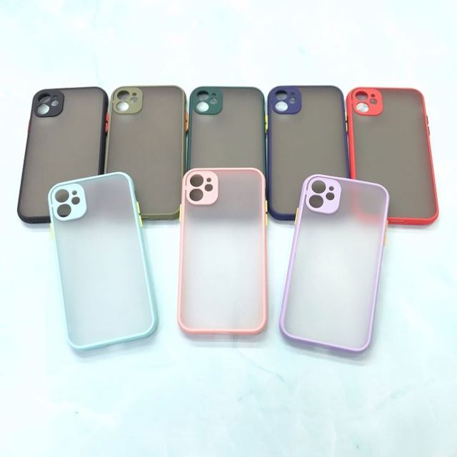 Fashion Mixed Color Translucent Matte PC Hard Back TPU Hybrid Cover Phone Case for xiaomi Poco X3 Nfc samsung Note 20 Pro