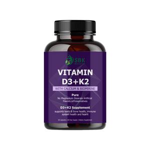 Capsules OEM ODM de Vitamine D3 K2 avec Vitamine D pour la santé des dents et des os, améliore les niveaux cardiaques et favorise la santé mentale - Product Image 1