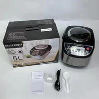 Cuisinière à riz électrique intelligente numérique 5L avec boîtier en plastique et cuve intérieure antiadhésive pour camping-cars, hôtels, caravanes et voitures