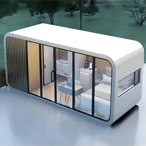 Casa pré-fabricada 20 pés 40 pés casa pré-fabricada móvel ao ar livre recipiente pré-fabricado Apple Pod casa escritório pod