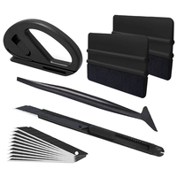 Kit d'outils professionnel pour le film teinté des vitres avec raclette en plastique, grattoir à feutre et couteau de découpe pour l'installation de film de protection automobile