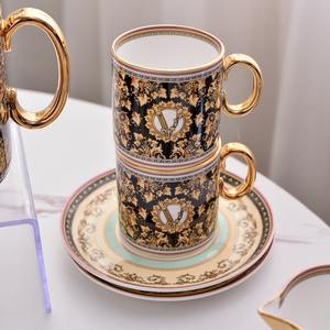 Nouvel ensemble de thé et de café en céramique de 15 pièces, motif de couleur européen - Product Image 5