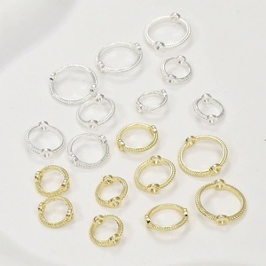 A buon mercato all'ingrosso 100 pz/borsa rotondo in oro placcato argento anello cerchio <span class=keywords><strong>perline</strong></span> cornici per la creazione di gioielli - Product Image 5