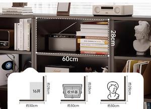 ชั้นหนังสือที่ใช้กับผนังสีดำตู้หนังสือต่ำชั้นวางพื้นในห้องนั่งเล่นตู้แขวนผนังตาข่ายตู้เก็บของ - Product Image 3