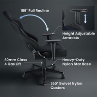 Chaise de jeu CH09-19 confortable ordinateur de bureau de course chaise de jeu ergonomique avec dossier et hauteur de siège réglable