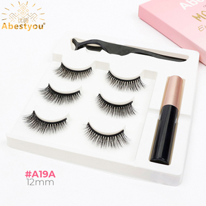 Abestyou 3 paires 3d faix <span class=keywords><strong>cils</strong></span> réutilisable magnétique <span class=keywords><strong>cils</strong></span> delineador magnético lash kit faire-uphulpmiddelen rzesy magnetyczne - Product Image 5