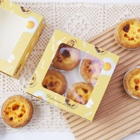 Boîte d'emballage jetable en papier pour cupcakes et tartes aux œufs, 2/4/6 trous, pour boulangerie, plats à emporter, muffins, pâtisseries, boîte cadeau