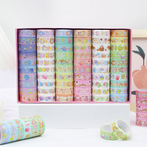 Cute cartoon fantasy color washi tape creative hand account decoration DIY decorative sticker boxed tape 60 rolls