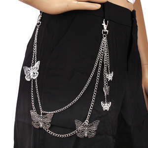 Cadena de cintura de doble capa con diseño de mariposa para mujer Yueli, cadena corporal de aleación de zinc estilo hip hop, accesorio de moda para uso diario, en stock. - Product Image 3