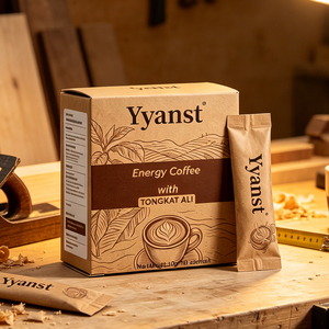 Café Energético Natural Vital Boost Tongkat Ali 10g*10 Sobres Individuales Caja de Papel Kraft Para el Bienestar y la Energía Diaria Masculina OEM - Product Image 2