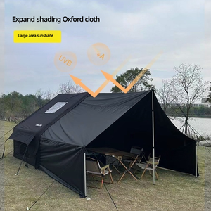 Tente de camping gonflable quatre saisons avec design ventilé, protection contre les orages, imperméabilisation 3000 mm, tente pneumatique avec auvent - Product Image 1