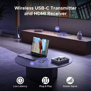UGREEN Émetteur <span class=keywords><strong>HDMI</strong></span> sans fil magnétique USB C, Récepteur USB C vers <span class=keywords><strong>HDMI</strong></span> 1080P 60Hz Transmission 5G pour le streaming vidéo et audio - Product Image 2