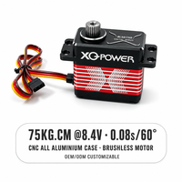 Servomoteur XQ-POWER RC Robot UAV XQ-BLS8175D 75kg Étanche Sans Balais Numérique Haute Vitesse Engrenage en Acier Inoxydable Aluminium CNC 8.4V