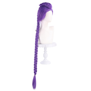 Perruque de cosplay Ainizi amovible de 100 cm, tresse à griffes mélangée violet, K-Pop Demon Hunters HUNTR/X Rumi pour femmes - Product Image 4