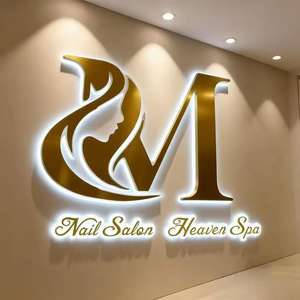 Signalétique d'Intérieur Personnalisée avec Logo, Métal Acrylique, Lettres 3D Dorées, Panneau Publicitaire Extérieur, Panneau Lumineux Rétroéclairé, Panneau LED - Product Image 5