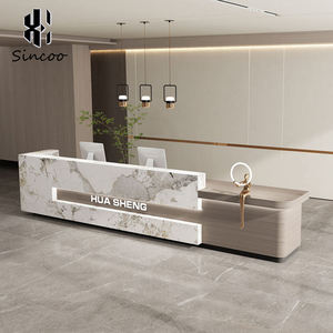 Modern LED Lacquered Wood Reception <b>Desk</b> for Beauty Salons <b>Nail</b> Salons & Spa-Customizable Size & Color - Product Image 1