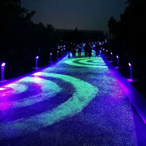 Nacht leuchtende Kieselsteine Beton Photo lu mines zierende Auffahrt Glühstein