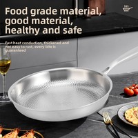 Poêle à frire en titane pur à motif écaille de poisson, fond plat, sans revêtement, faible émission de fumée, compatible induction, avec couvercle en verre